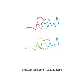 Simple design heartbeat pulse template vector