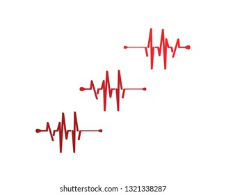 Simple design heartbeat pulse template vector