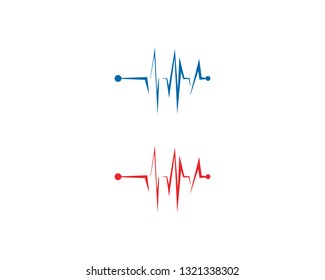 Simple design heartbeat pulse template vector