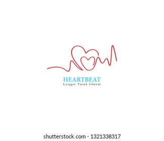 Simple design heartbeat pulse template vector