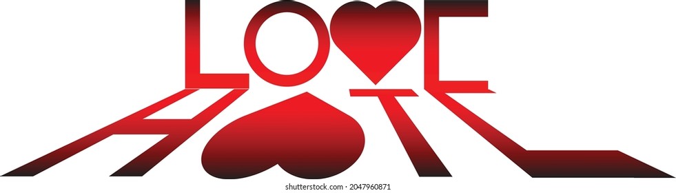 simple design of hearth and hate symbol or icon