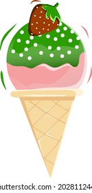 Simple design high resolution ice cream illustration