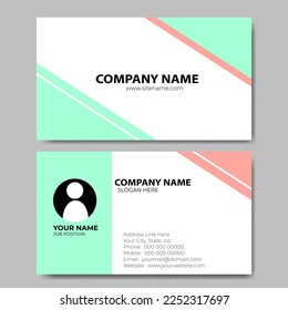diseño sencillo de tarjeta de visita horizontal o tarjeta de visita en color brillante. tarjeta, negocio, plantilla, presentación, moderno, diseño, mínimo, empresa, empresa, creativo,