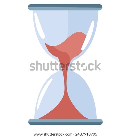 simple design of an hourglass icon with pink sand inside, for various designs, posters or banners
