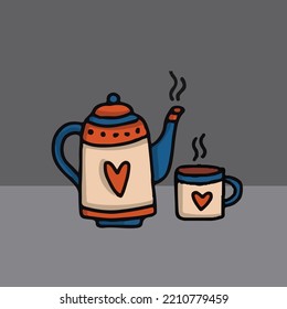 A simple design of a Hygge-specific item: a kettle made with many colors
