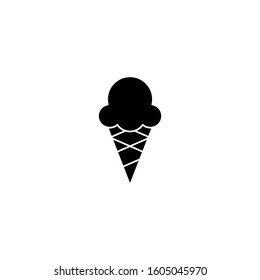 simple design of ice cream icon in black flat design on white background