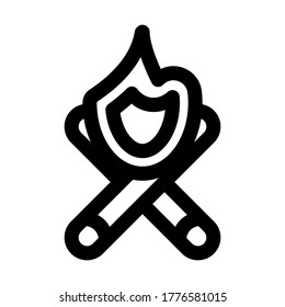 simple design icon line bonfire