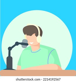 un simple icono de diseño podcast con ilustración plana de estilo