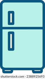Simple design icons of a refrigerator with 2 doors