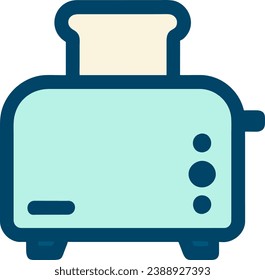 Simple design icons of the toaster with pieces of bread sticking out.