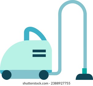 Simple design icons of the vacuum cleaner Complete with a long hose and floor suction nozzle.
