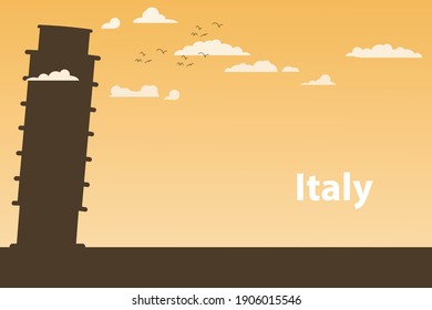 simple design, illustrating the silhouettes of world famous landmarks