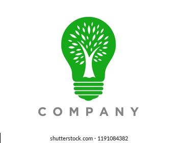 simple design illustration bulb combine with tree.