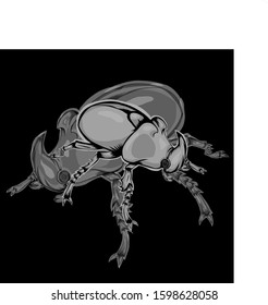 simple design of illustration bumblebee on background black combination white. 
