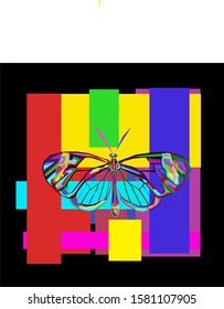 simple design of illustration butterfly wpap or pop art. 