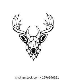 simple design of illustration deer on white background 