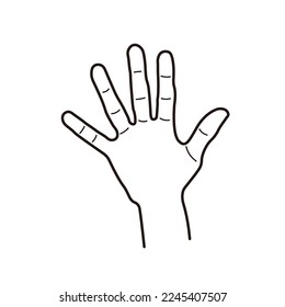 Ilustración de diseño simple con signo de mano