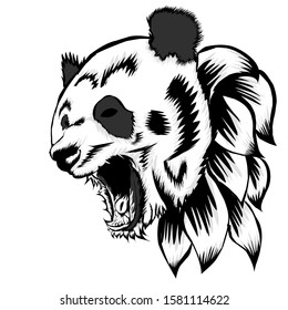 simple design of illustration panda bear. 