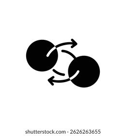 Simple Design of Intertwined Circles with Energy Flow Icon