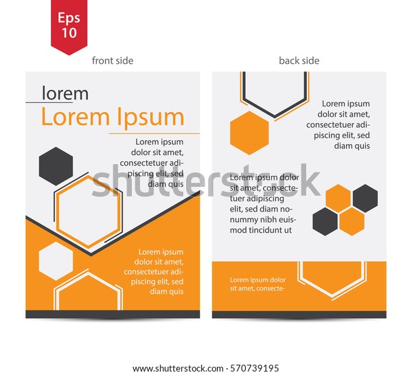 Simple Design Leaflet Orange Leaflets Template Stock Vector Royalty Free