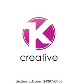 Simple design of the letter K element. Suitable for the initials of your name or business.