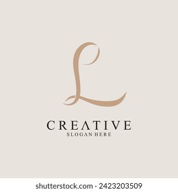 Simple Design of Letter L Element Isolated on Background.