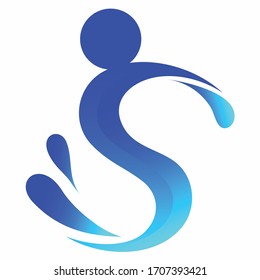 the simple design of letter s with the application of water color shades