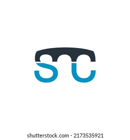 simple design Letter SC with bridge concept logo vector