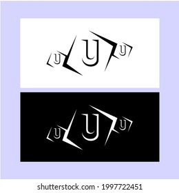 diseño sencillo de la letra "U" adecuada para el fondo de la ropa
