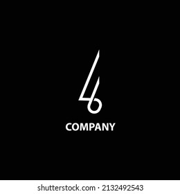 Simple design letter YB or number 46 line style logo vector modern.