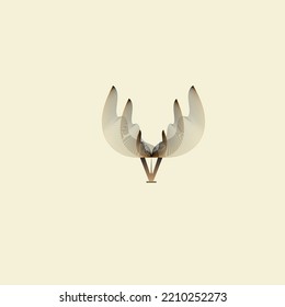 simple design lines forming deer antler pattern vector eps 10