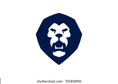 Lion Logo Silver Geometric Minimalist Mascot Stock Vector (Royalty Free ...