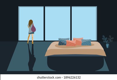Simple design of a living room. Flat interior design