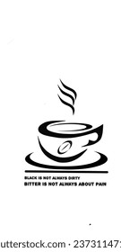 Simple design logo coffee cup with nice quotes 