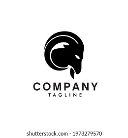Simple design logo illustration a goat head