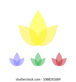 Simple design of the logo of the leaves in different colors on a white background