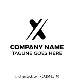 letra simple del logotipo de diseño x