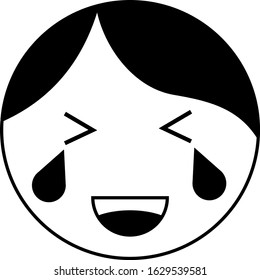 A simple design of loud of laugh men icon
