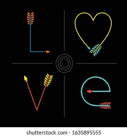 Simple design love arrows to be made into various kinds of designs