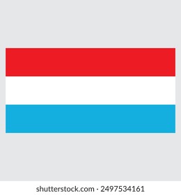 Diseño simple de la bandera de Luxemburgo, se puede imprimir para la decoración y los medios impresos