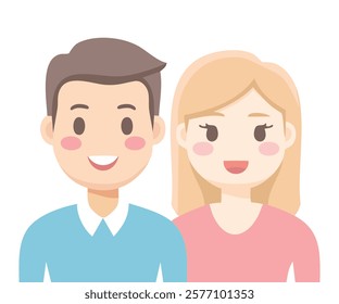 Simple design of male and female avatar characters