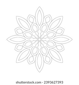 Simple design Mandala Coloring book page vector file
