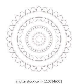 Simple design of mandala useful for coloring pages and books