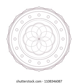 Simple design of mandala useful for coloring pages and books