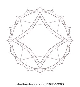 Simple design of mandala useful for coloring pages and books