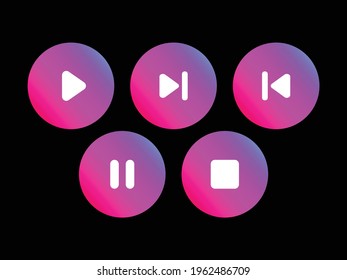 Simple design of media player icon, play and mute icon