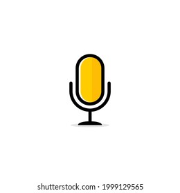 Einfaches Design des Mikrofonsymbol. Podcast Logo Symbol