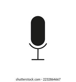 simple design micrphone icon, illustration ,line art, vector