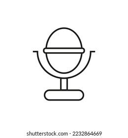 simple design micrphone icon, illustration ,line art, vector