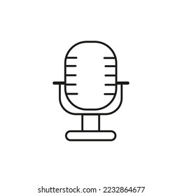 simple design micrphone icon, illustration ,line art, vector